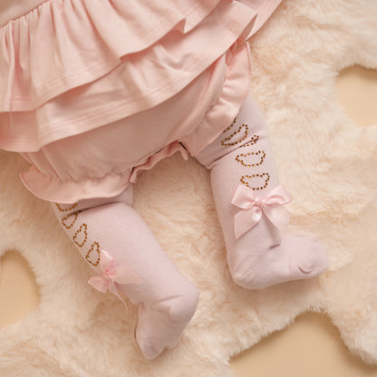 Little A, Tights, Little A -  Diamante bear tights, pink