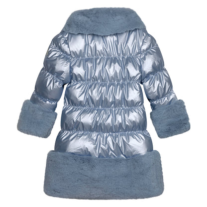 A'Dee, Coats & Jackets, A'Dee - Penelope ice blue jacket with faux fur trim