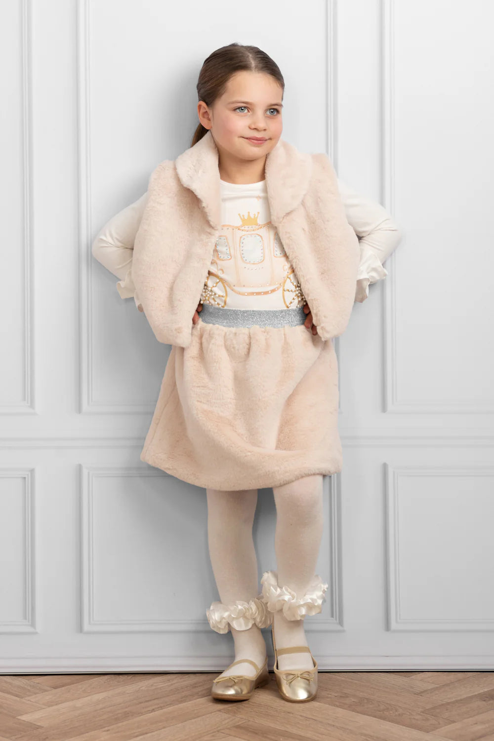 Caramelo Kids, 3 piece outfits, Caramelo Kids - 3 piece skirt outfit, beige