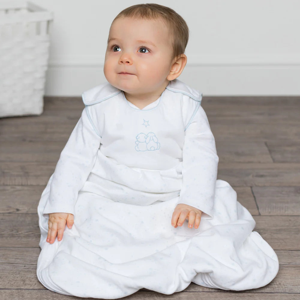 Emile et Rose, pyjamas, Emile et Rose - White and pale blue sleep bags