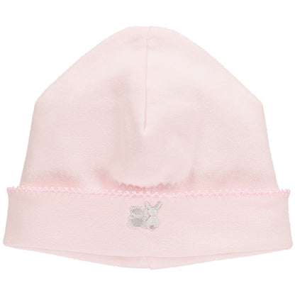 Emile et Rose, all in ones, Emile et Rose - Pink all in one with embroidered bow on front and hat