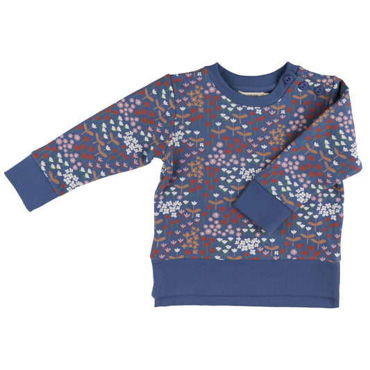 Pigeon Organics, sweatshirts, Pigeon Organics - Floral sweatshirt, meadow, night blue