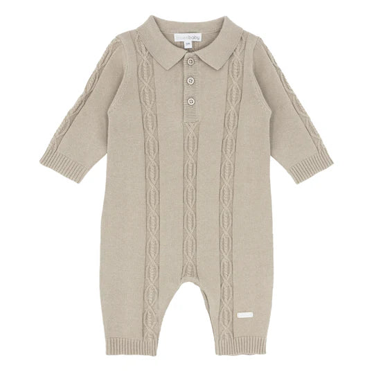 blues baby, Rompers, blues baby - Beige cable knit all in one,