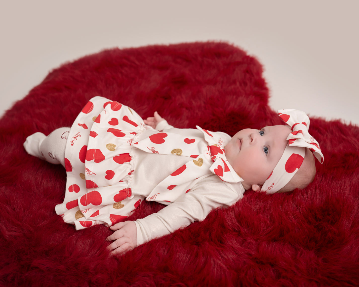 Little A, dresses, Little A - Heart print bow dress