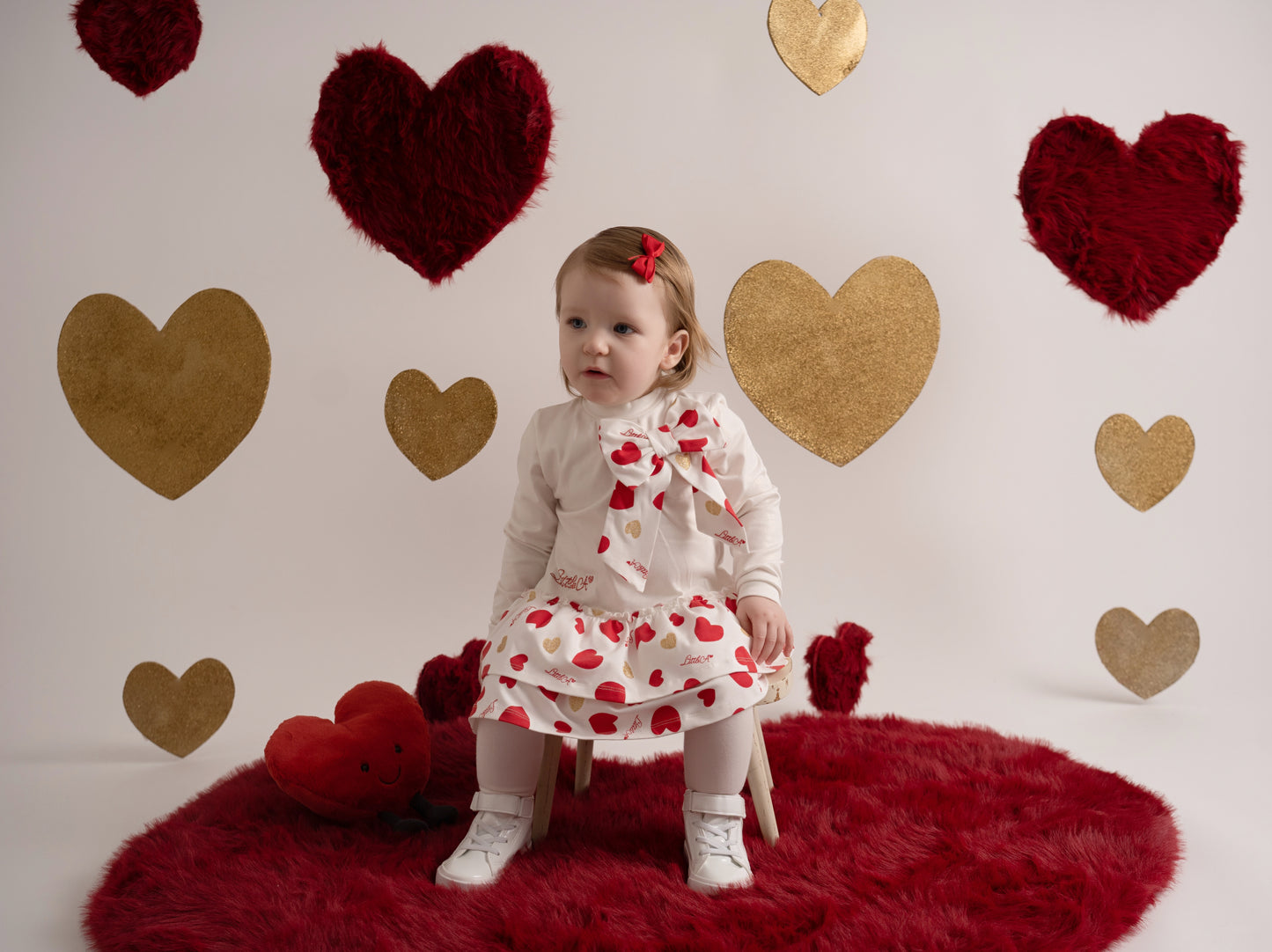 Little A, dresses, Little A - Heart print bow dress