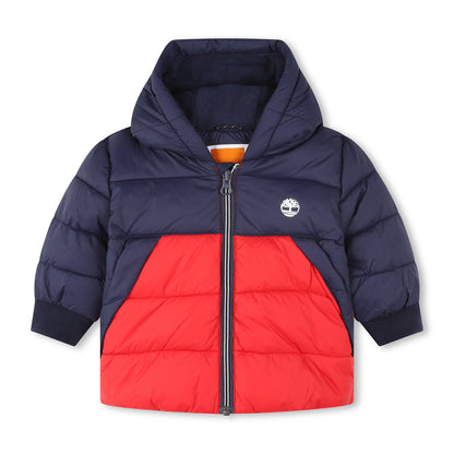 Timberland, Coats & Jackets, Timberland - Padded red and navy coat, 2-4yrs