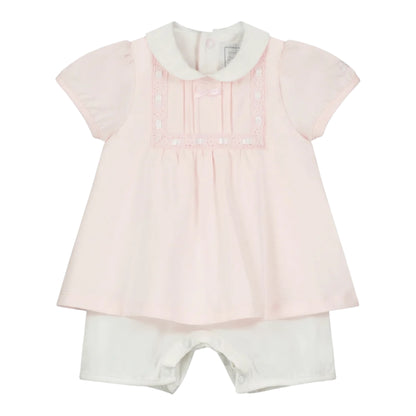 Emile et Rose, All in ones, Emile et Rose - Pink and white all in one with headband