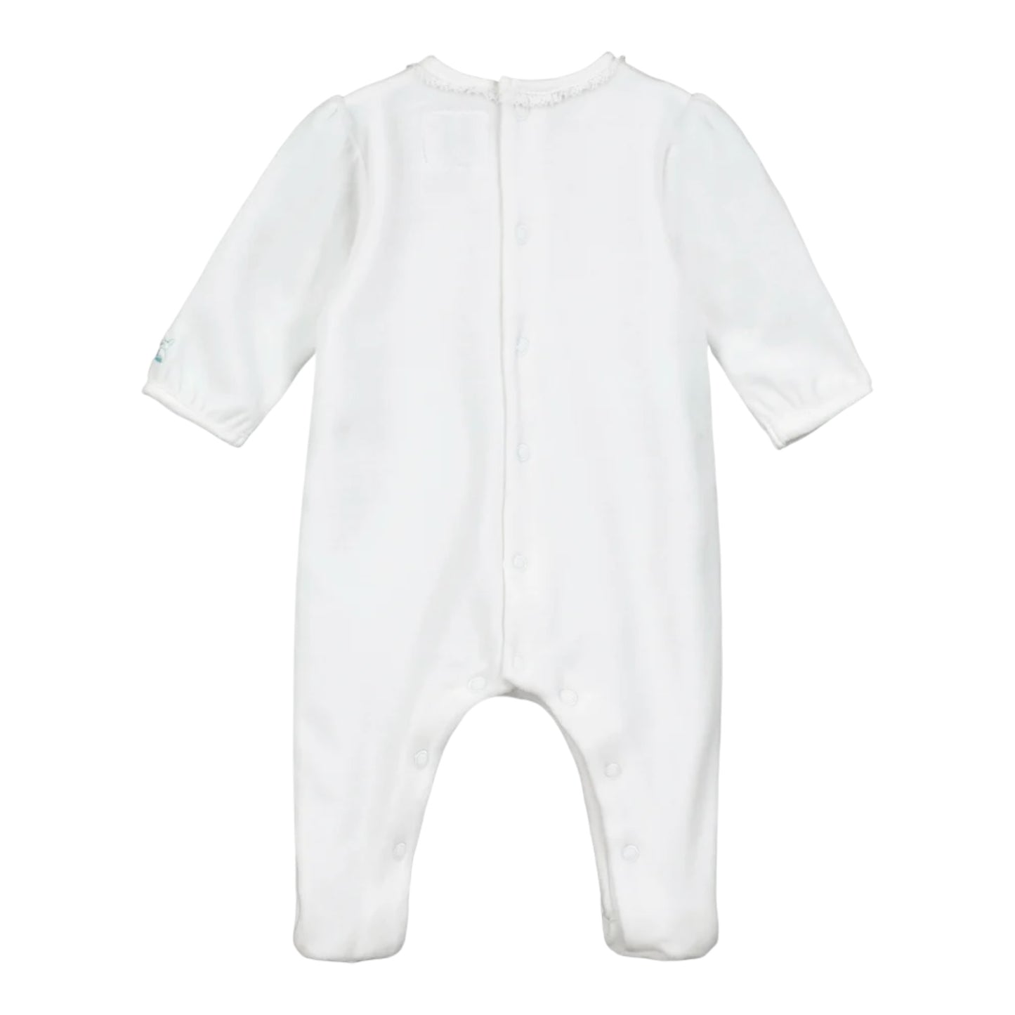 Emile et Rose, rompers, Emile et Rose - White velour romper with headband