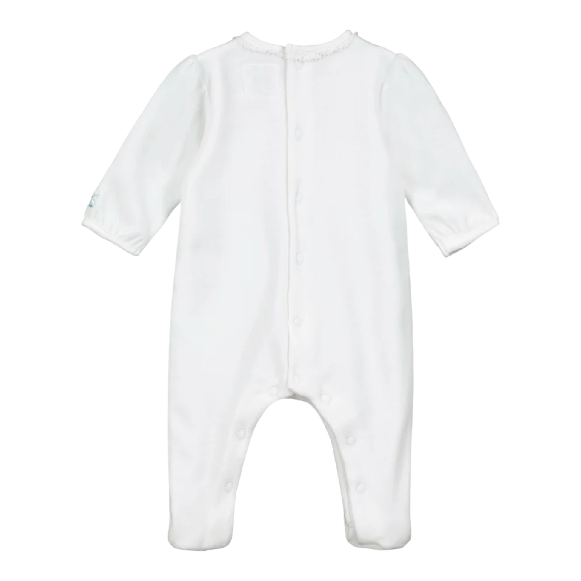 Emile et Rose, rompers, Emile et Rose - White velour romper with headband