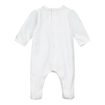 Emile et Rose, rompers, Emile et Rose - White velour romper with headband