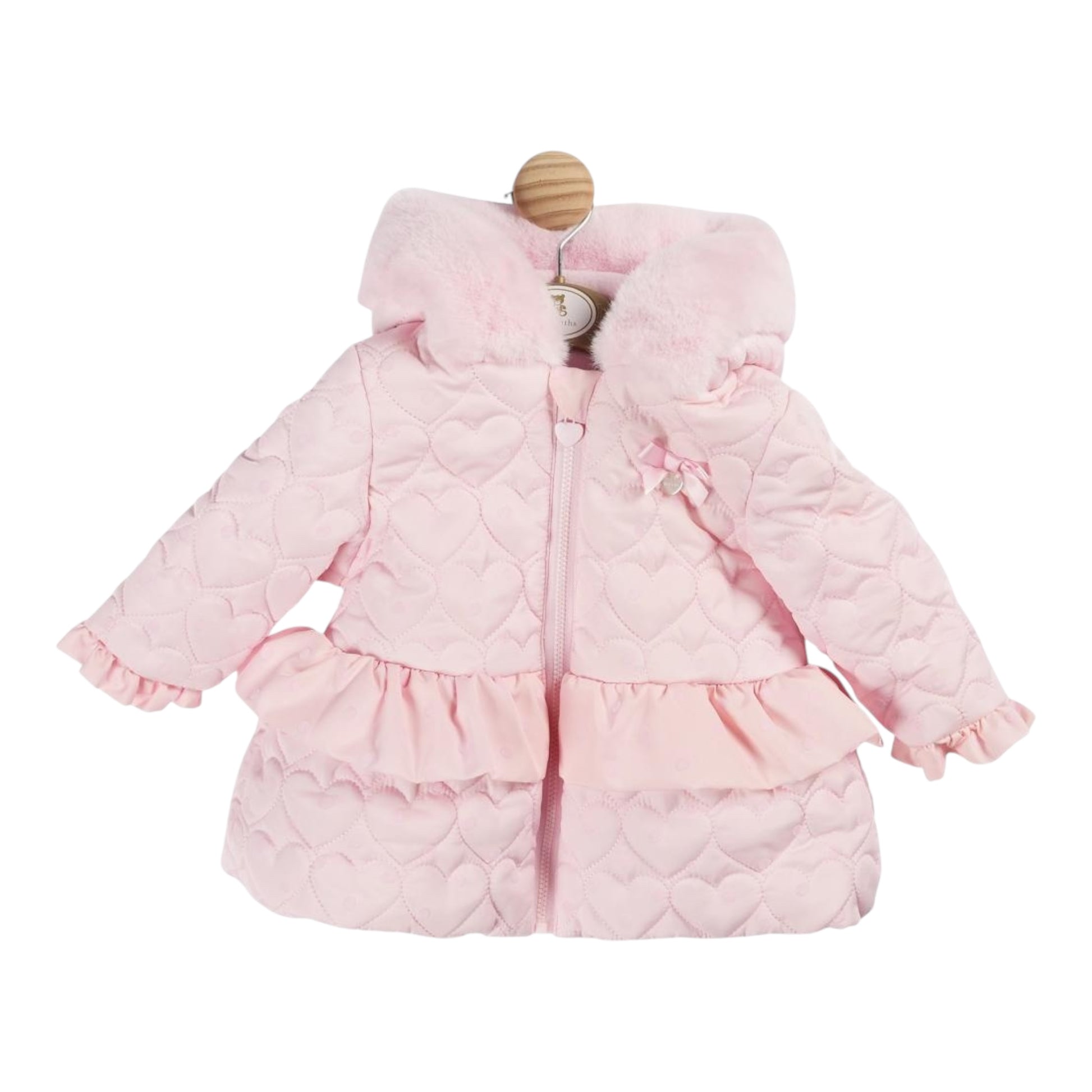 Mintini, Coats & Jackets, Mintini - Pink hearts and frill coat