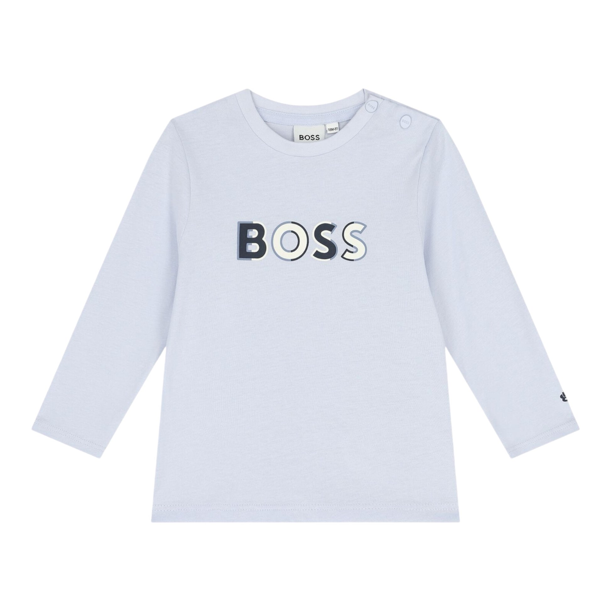 Boss, T-shirts, Boss - Baby long sleeved pale blue T-shirt