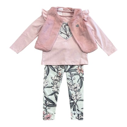 Guess, 3 piece outfits, Guess - 3 piece pink and floral legging set