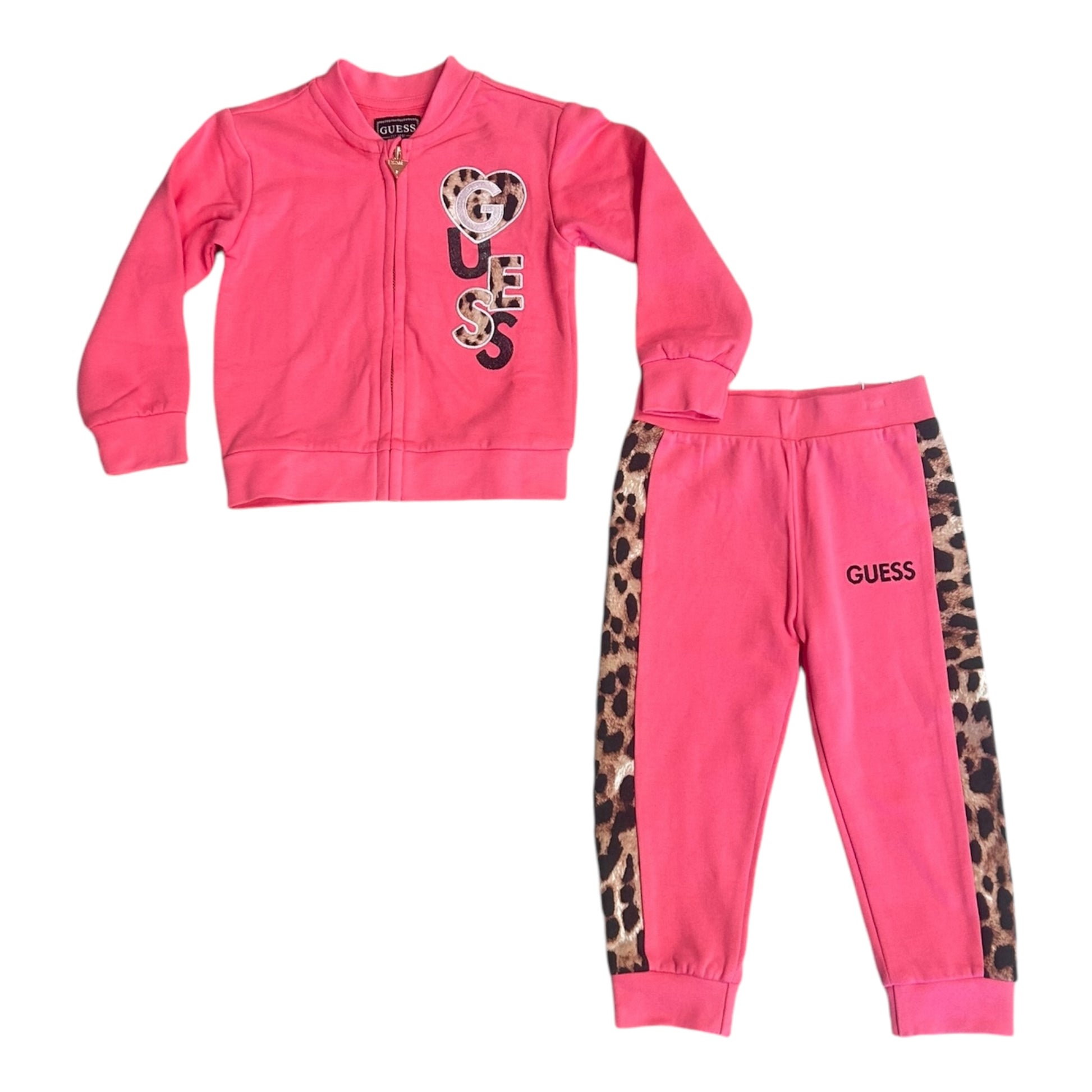 Guess, Dresses, Guess - Pink jogging suit, zip top and jogging bottoms