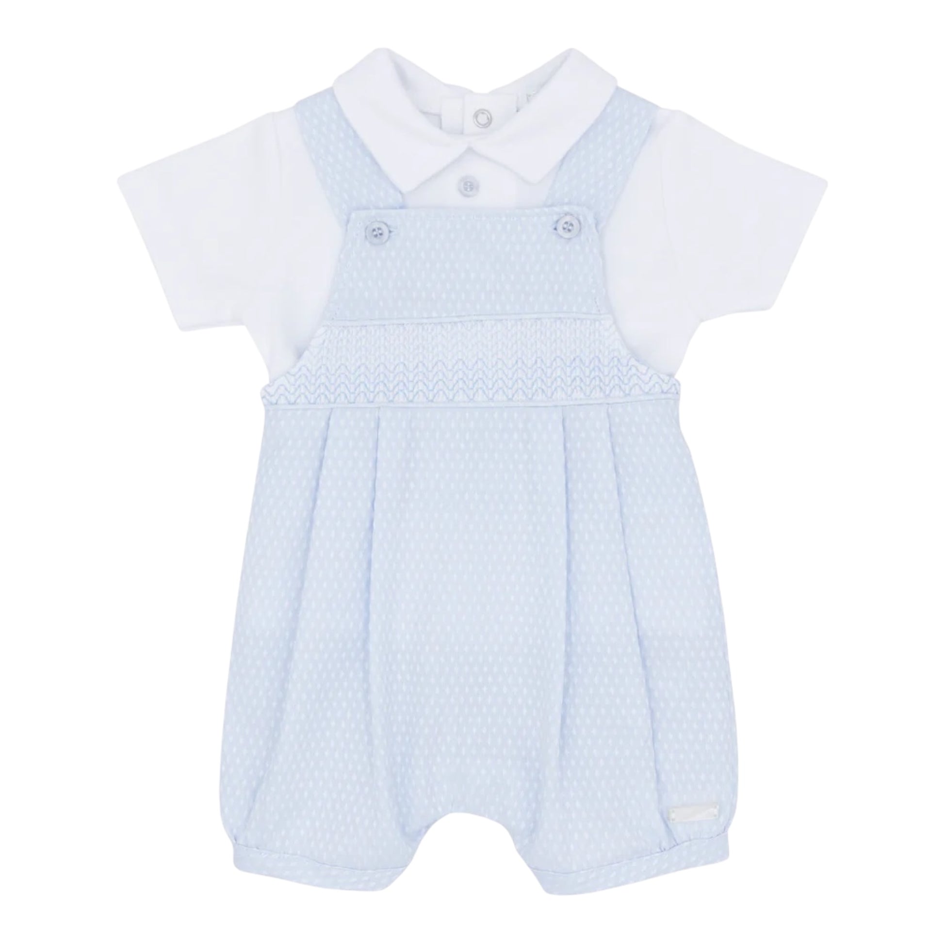 blues baby, 2 piece outfits, blues baby - Pale blue 2 piece dungaree outfit