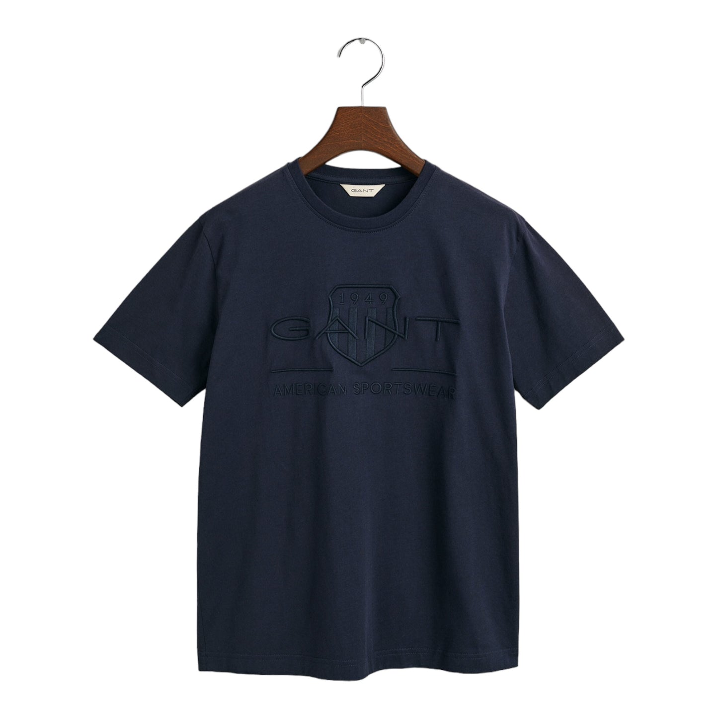 Gant, T-shirts, Gant - Navy SS T-shirt with tonal branding