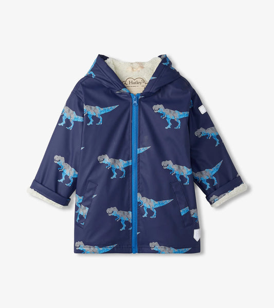 Hatley, raincoats, Hatley - T-Rex sherpa lined splash jacket