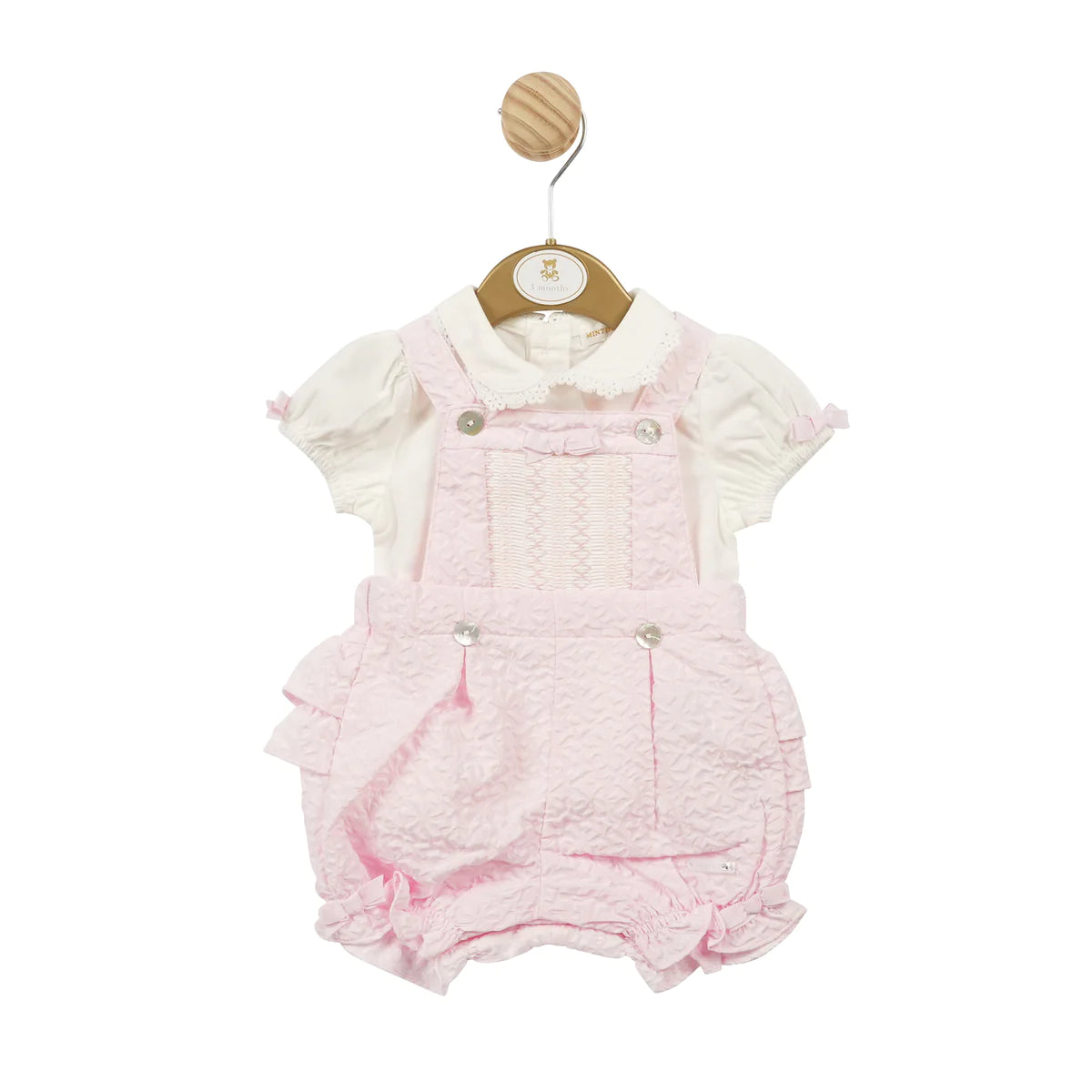 Mintini, Dungarees, Mintini - Pink summer 2 piece dungaree outfit