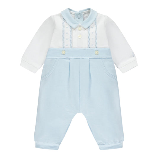 Emile et Rose - Pale blue and white all in one, Denny