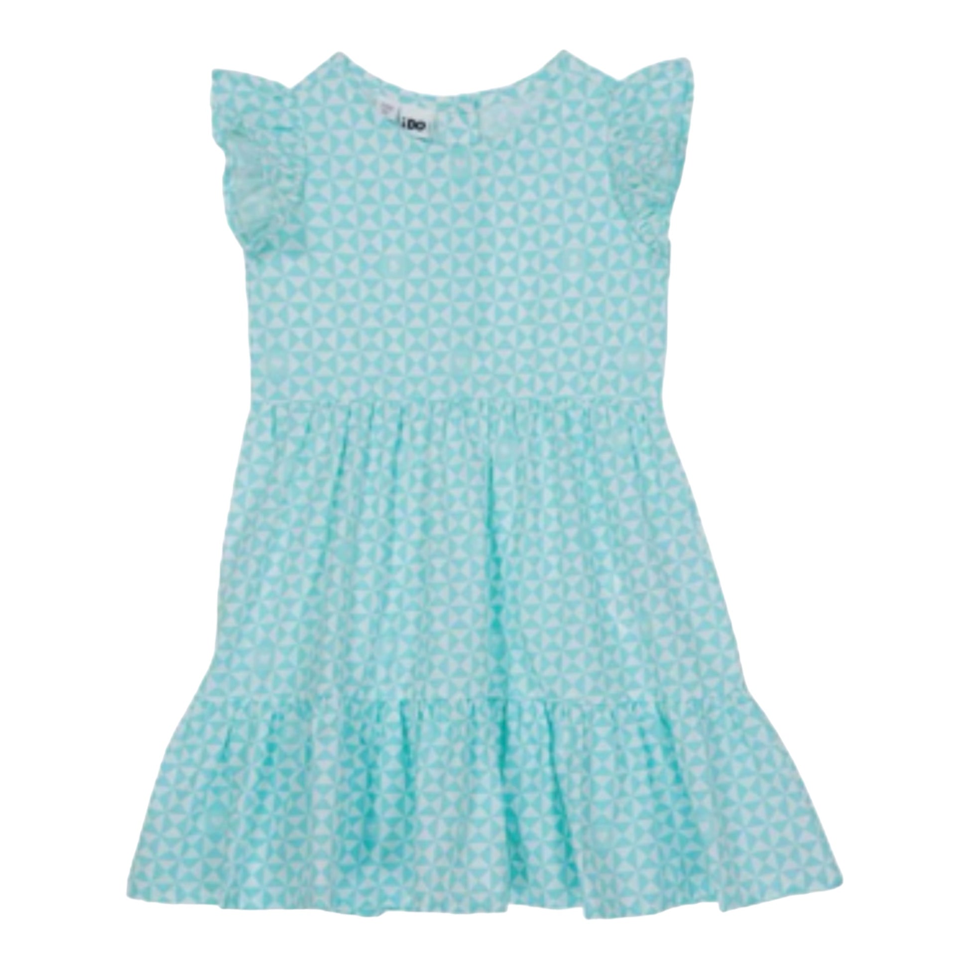 iDO, dresses, iDO - Aqua / white triangle print sundress