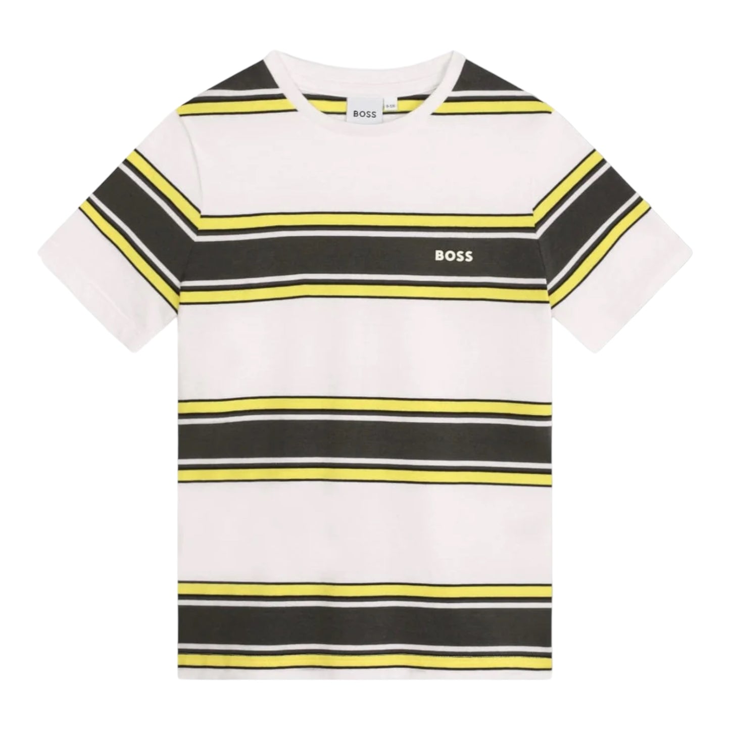 Boss, T-shirts, Boss - lemon/grey stripe t-shirt, J50721