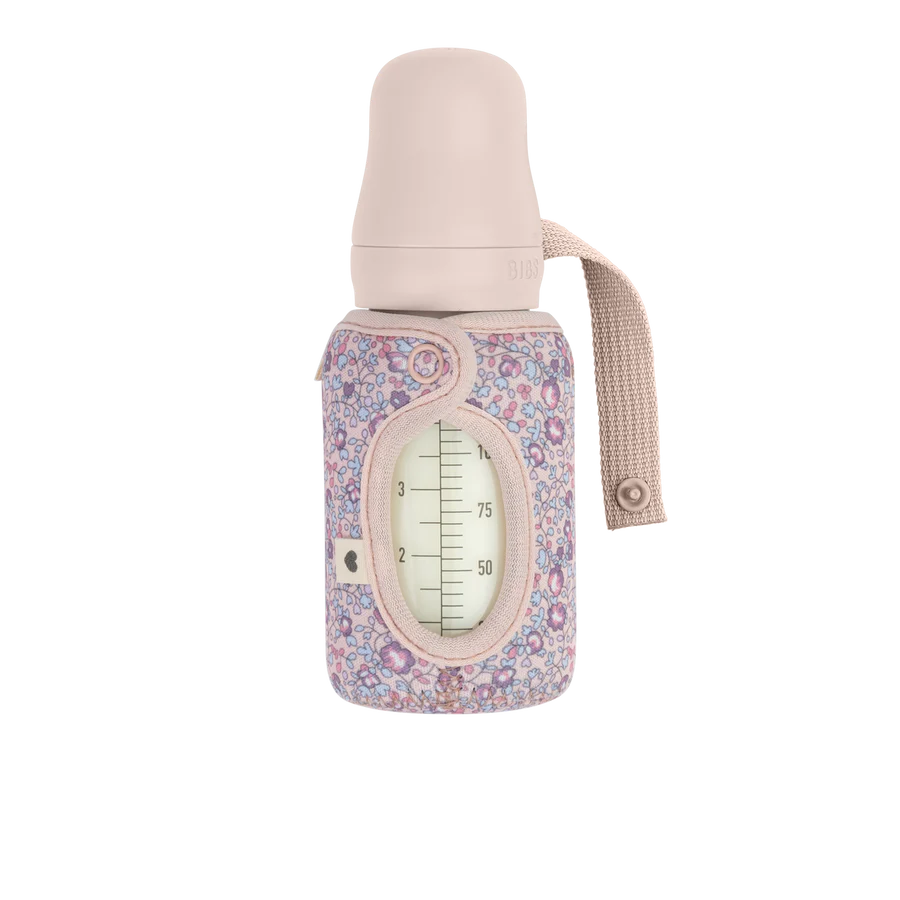 Bibs, bottle sleeve, Bibs - Liberty print pink bottle sleeve