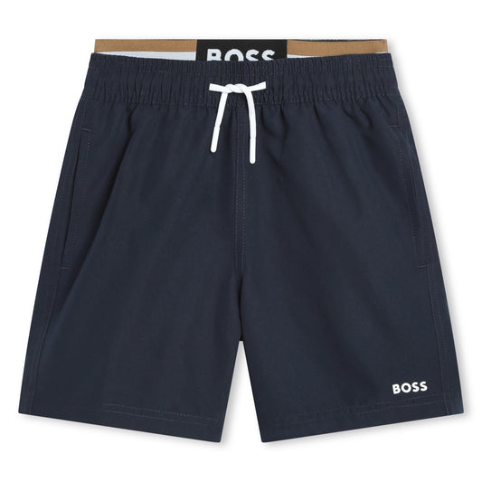 Boss, Shorts, Boss -  Navy Shorts, with elasticated mock top