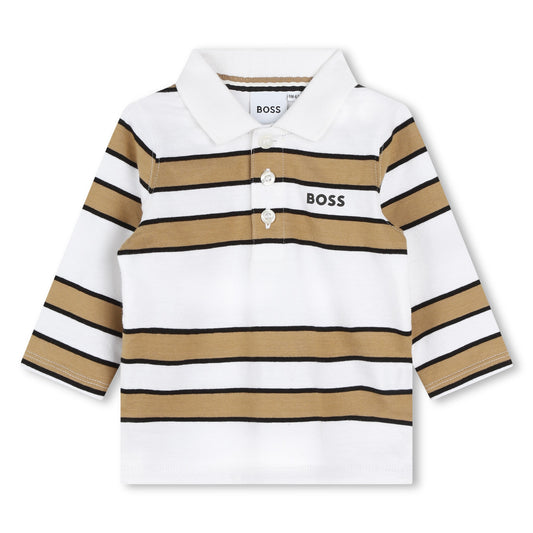 Boss, Tops, Boss - Long sleeved white polo T-shirt