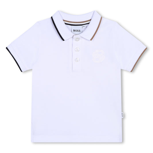 Boss, T-shirts, Boss - White short sleeved polo T