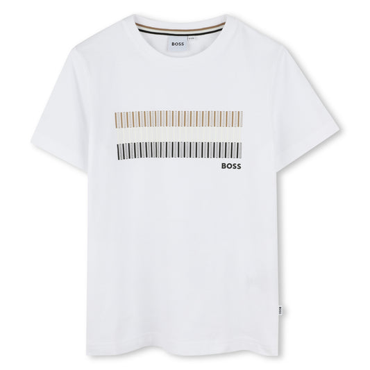 Boss, T-shirts, Boss - Short sleeved, crew neck T-shirt,  white