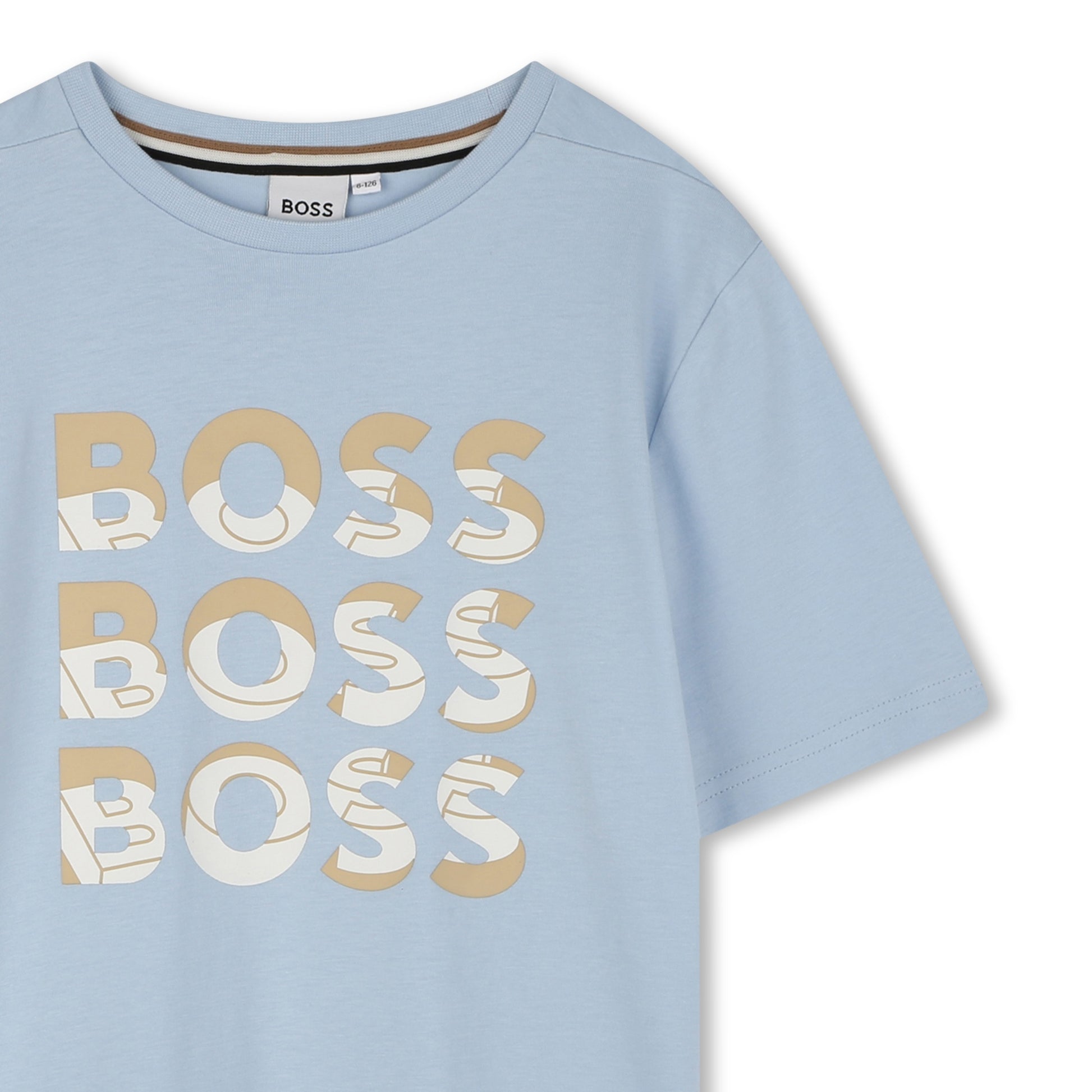 Boss, T-shirts, Boss - Short sleeved, crew neck T-shirt,  blue