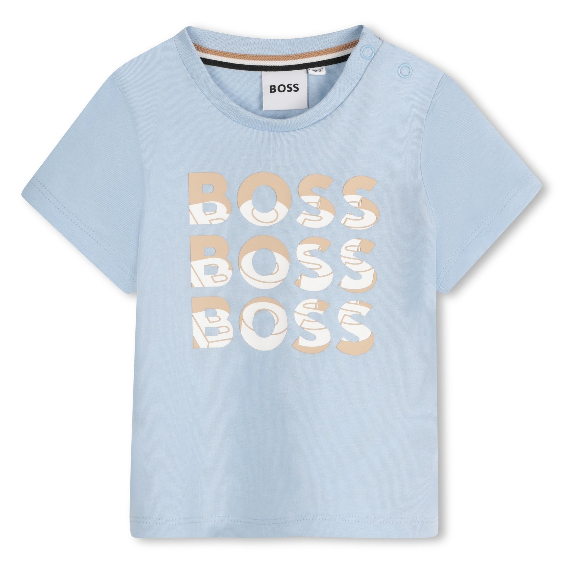 Boss, T-shirts, Boss - Light blue, Short sleeved Tee-shirt