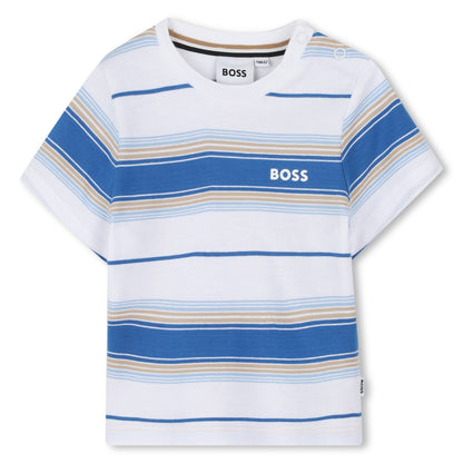 Boss, T-shirts, Boss - Blue and white stripe, Short sleeved Tee-shirt