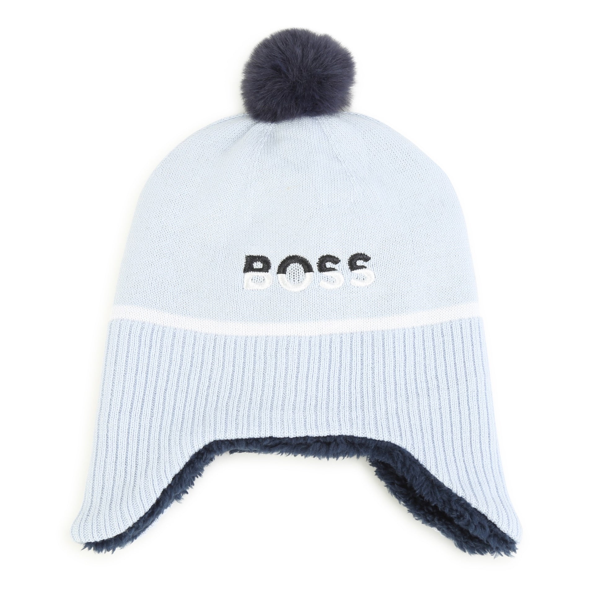 Boss, Hats, Boss - Baby light blue pull on bobble hat