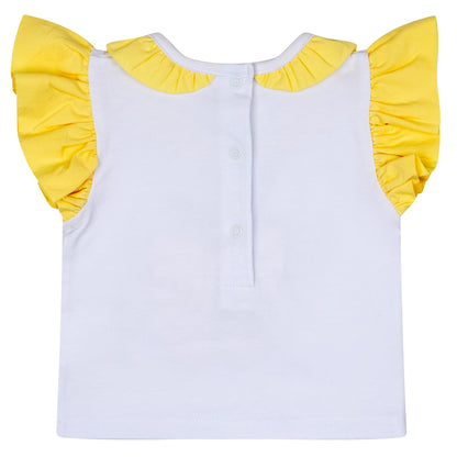 Little A, Dresses, Little A - Lemon and white 2 piece top and pants set, Jazzy