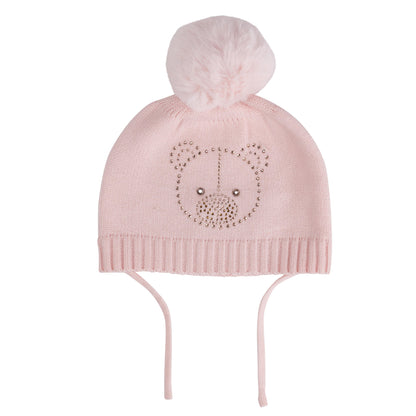 Little A, Tights, Little A -  Bear knitted pom pom hat