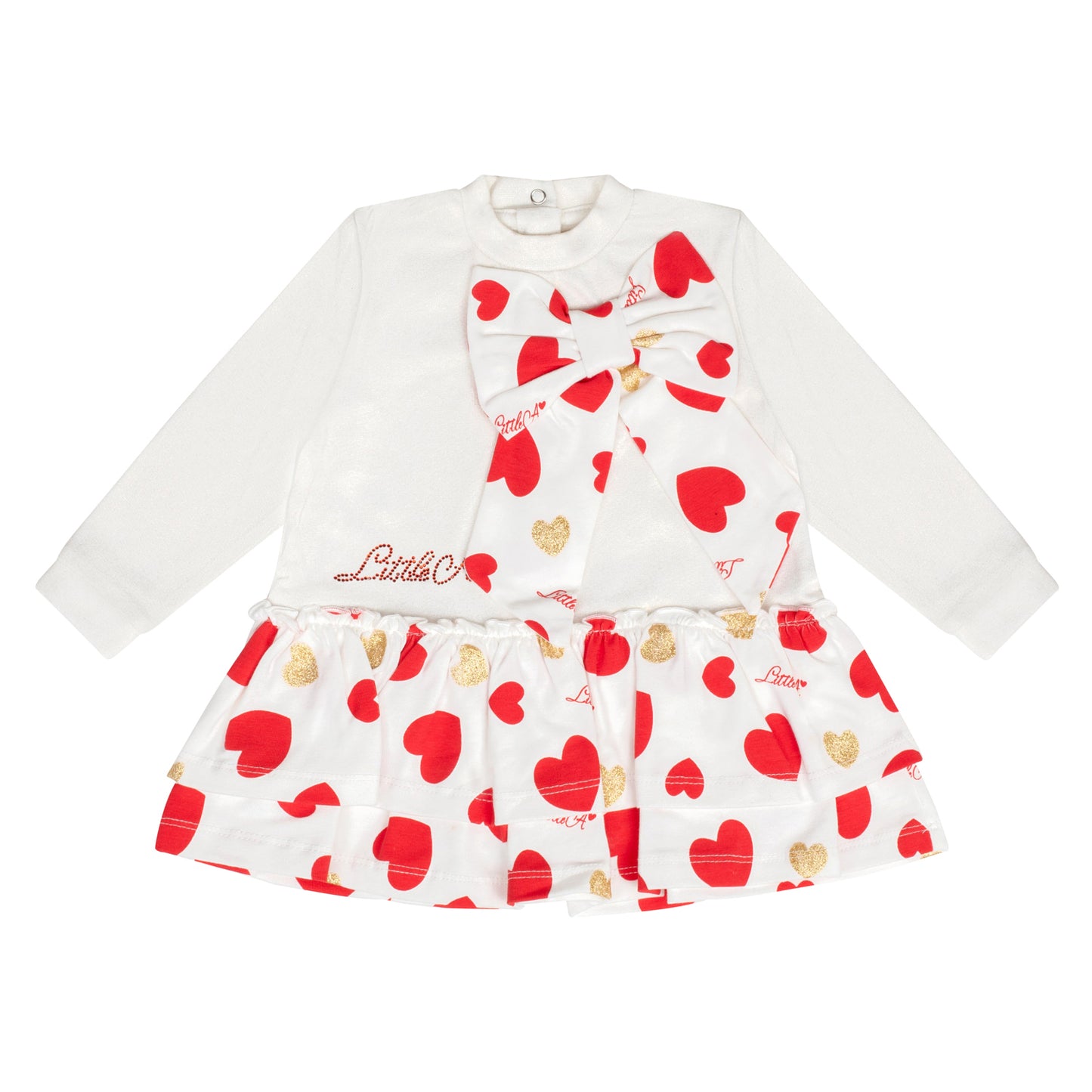 Little A, dresses, Little A - Heart print bow dress