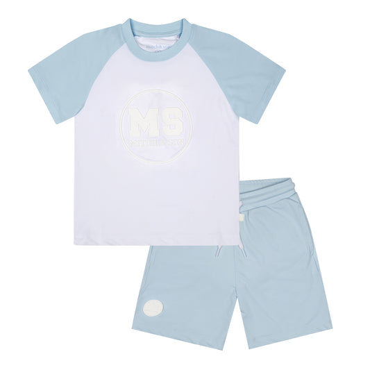 Mitch & Son, 2 piece shorts sets, Mitch & Son - 2 piece shorts set, sand and sky blue, Tyrone