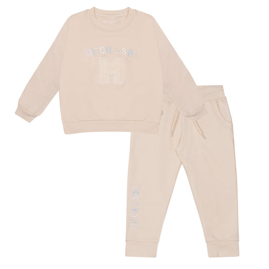 Mitch & Son, Jogging Suits, Mitch & Son - Loopy badge crewneck tracksuit