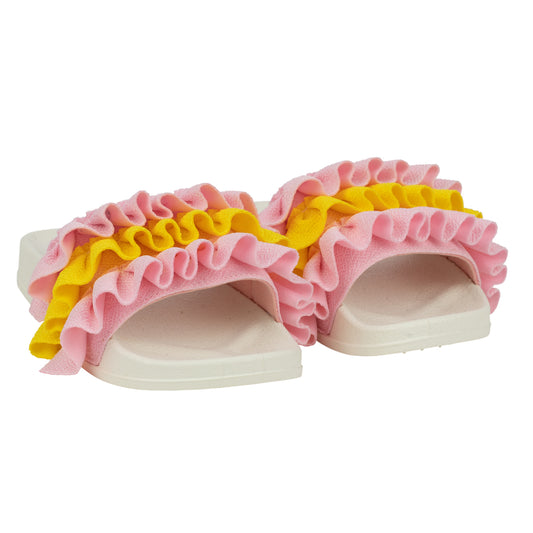 A'Dee, footwear, A'Dee - Pink fairy Frilly sliders