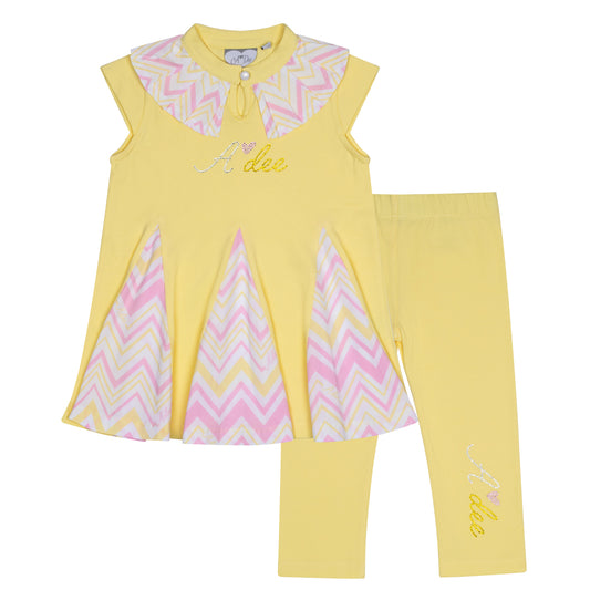 A'Dee, 2 piece legging sets, A'Dee - Lemon 2 piece legging set, Lottie