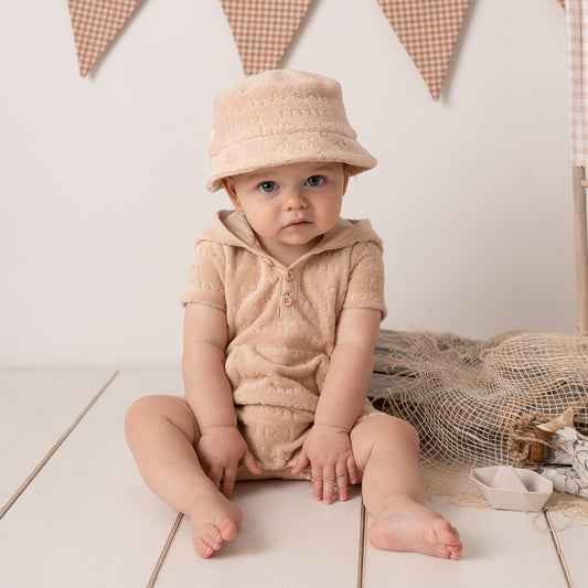 Mitch & Son - Towelling romper, Sand, Santiago