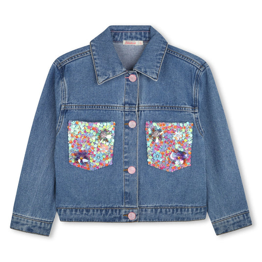 "Coming Soon" Billieblush - Denim jacket with sequin pocket details