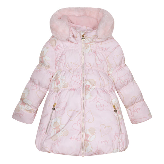 A'Dee, Coats & Jackets, A'Dee - Stella faux fur hooded teddy print jacket