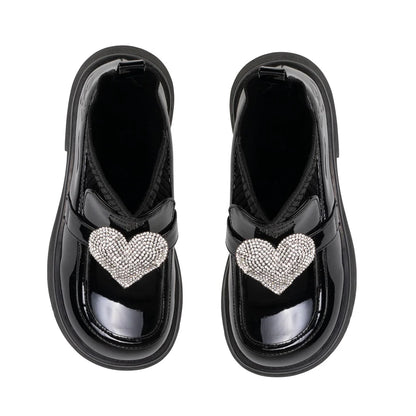 A'Dee, shoes, A'Dee - Mary Jane sock wellie, black with sparkle heart