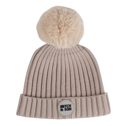 Mitch & Son, Hats, Mitch & Son - Knitted pom pom hat, grey