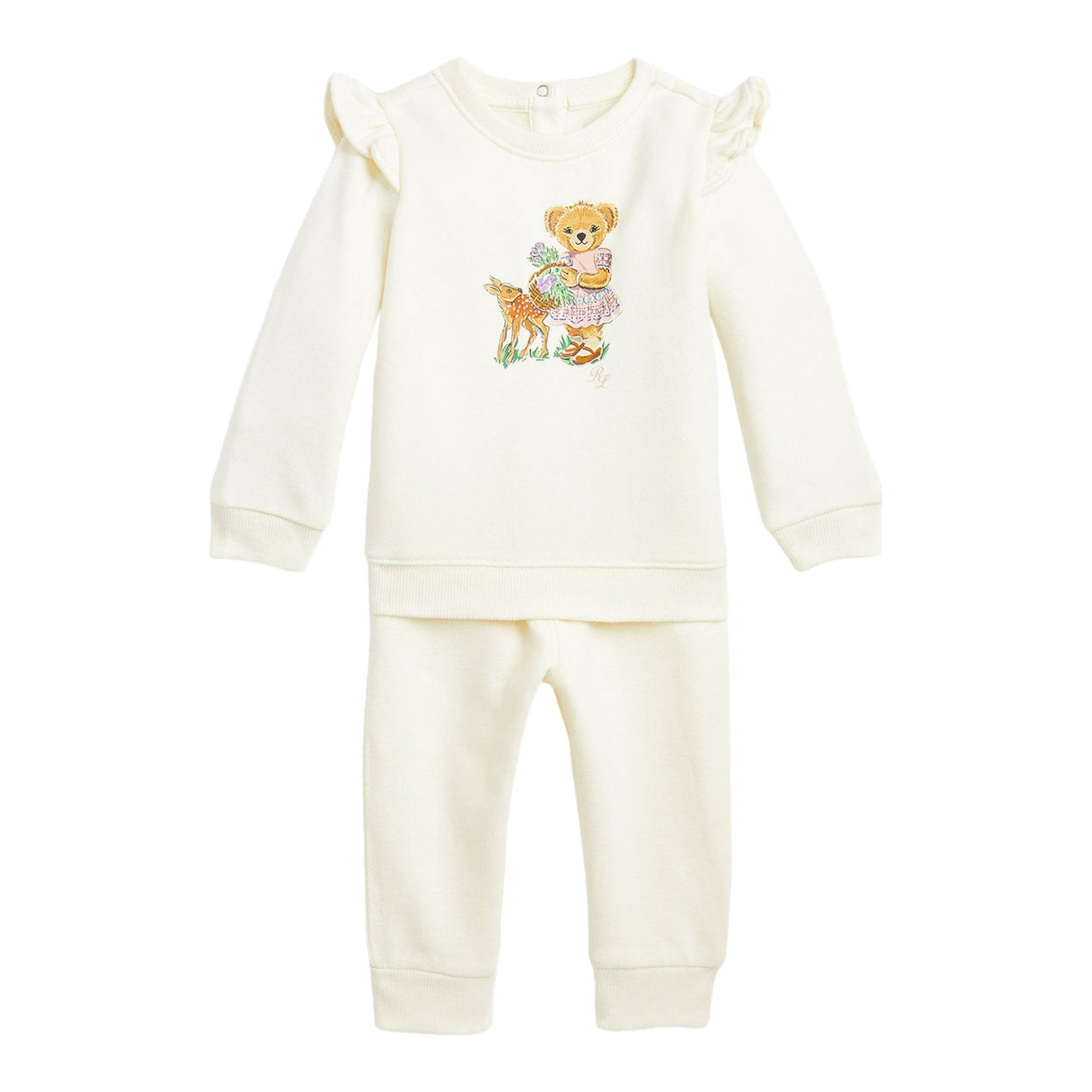 Ralph Lauren, all in ones, Ralph Lauren - Cream jogging set, Signature bear front print