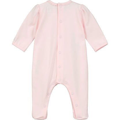 Emile et Rose, all in ones, Emile et Rose - Pink all in one with embroidered bow on front and hat