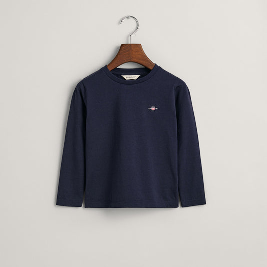 Gant, T-shirts, Gant - Navy LS T-shirt