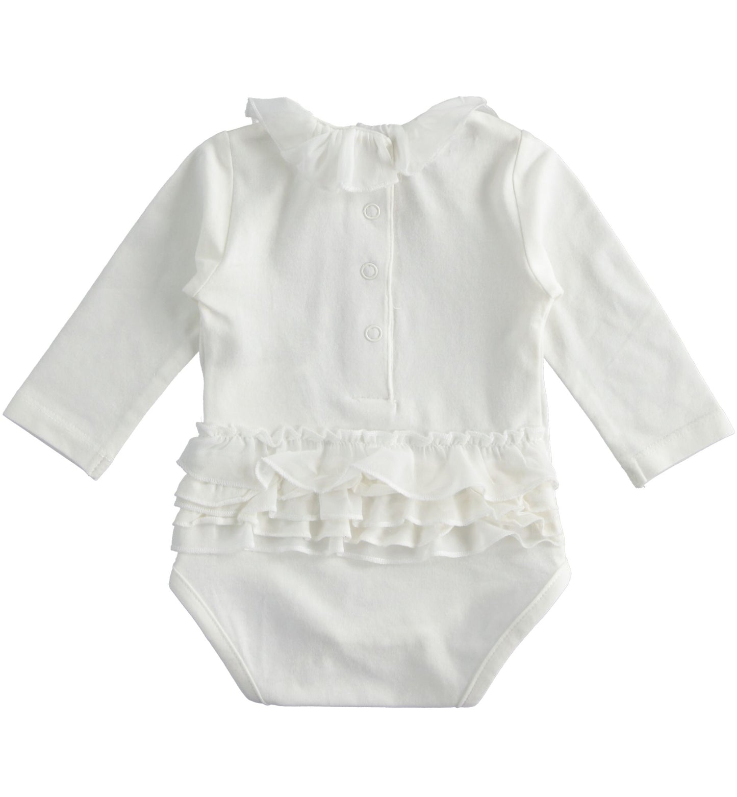 iDO - Ivory all in one, frill around neck and frilly bottom, J150 /00 | Betty McKenzie